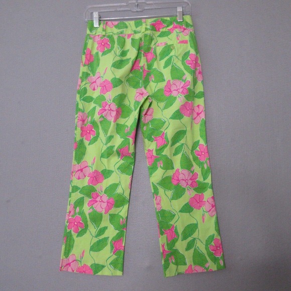 Vintage Lilly Pulitzer Pants Floral Pink Green - Picture 5 of 14